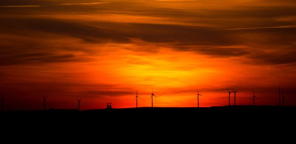 WOW 477 Windräder roter Sonnenuntergang