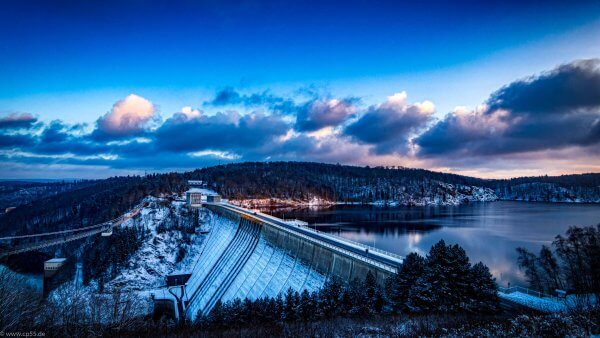 Die blaue Stunde im Harz 413 Rappbodetalsperre zur blauen Stunde