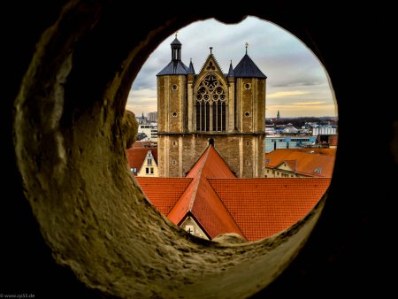 Bullauge Dom Braunschweig 135 Der Braunschweiger Dom vom Rathausturm aus aufgenommen