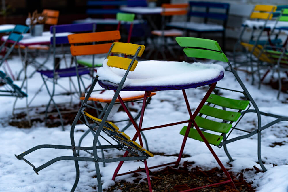 Shopbereich 10 stuehle eiscafe gelb gruen