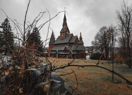 Stabkirche Hahnenklee 20 Stabkirche im November