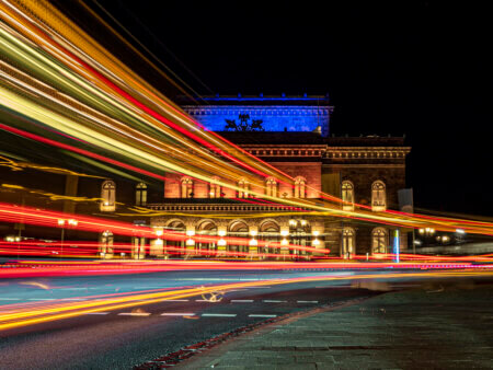 Braunschweig Lighttrails 11 Lights on Staatstheater