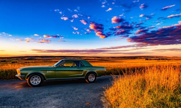 Evening with a ponycar 41 '68 Mustang in der Abendsonne